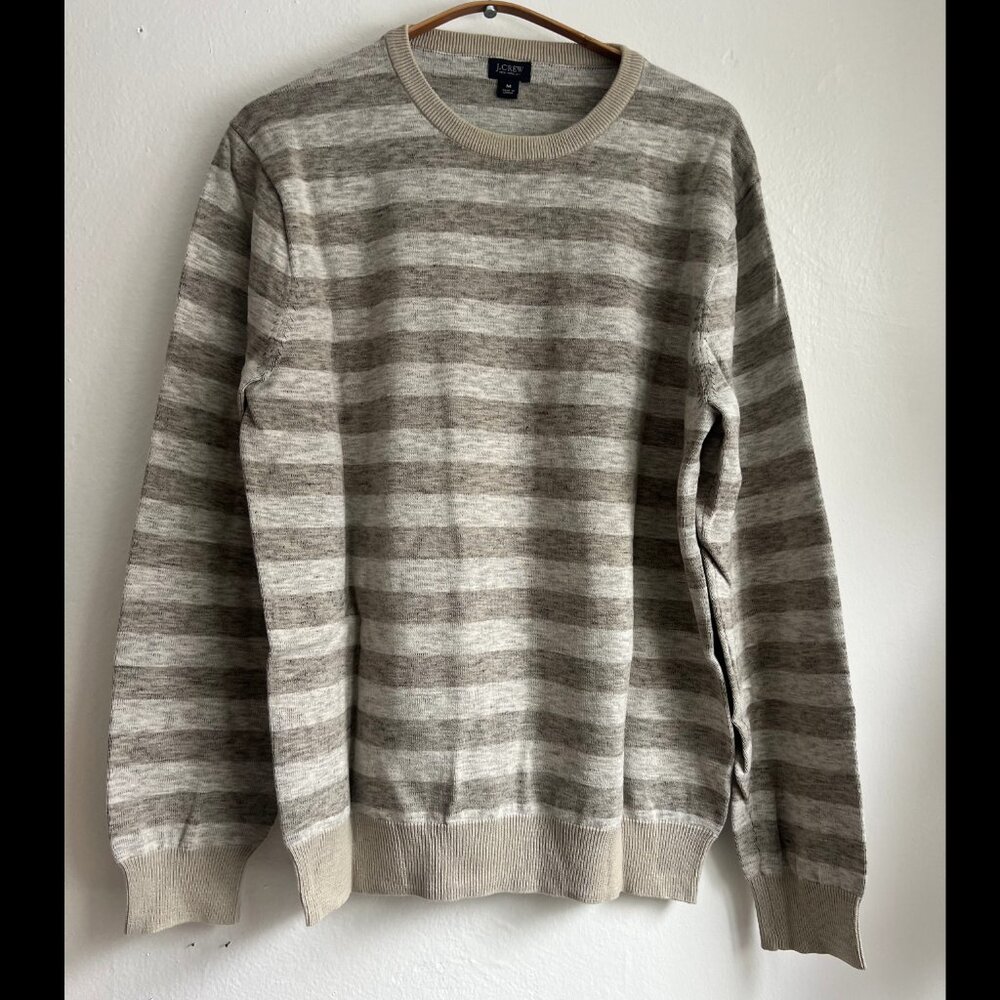 Y2K men’s striped sweater grey and white size medium from j.crew